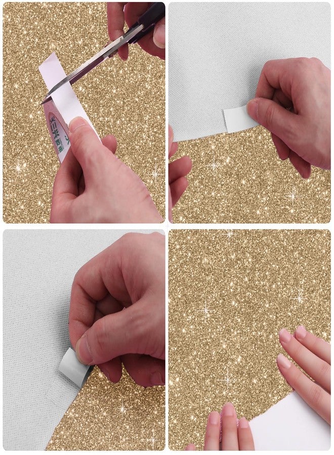 UBCGOTT Glitter Carpet Runner for Party 2.6 X 30 ft Glitter Non-Woven Fabric, Carpet Rug for Event, Aisle Runway Runner for Wedding Ceremony, Movie Theme Party Decorations (Glitter Gold, 2.6FTx30FT) - Image 3